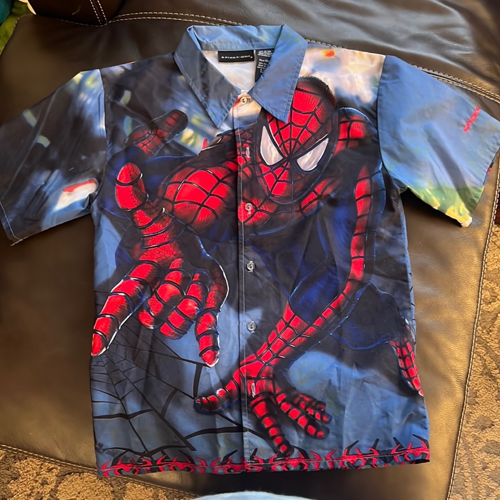 Spider-Man button down boys shirt
